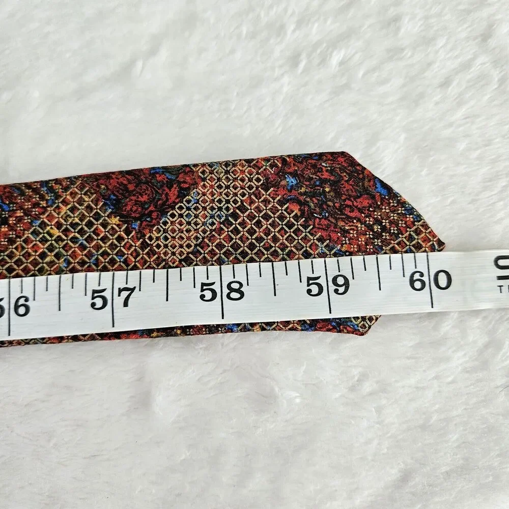 Brioni‎ Silk Tie Mens Luxury Red Gold Floral Handmade in Italy Designer Wedding